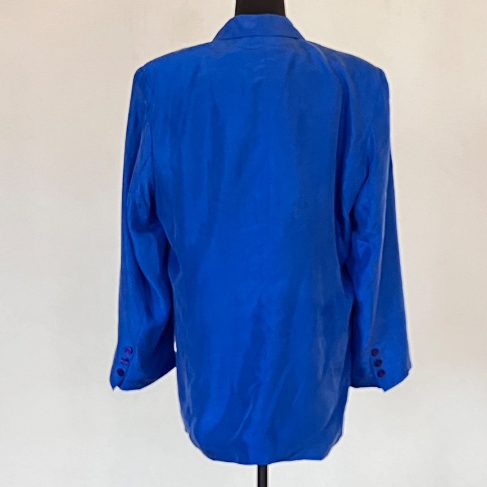 Sellecas Silk Royal blue 100% silk blazer - Picture 5 of 11